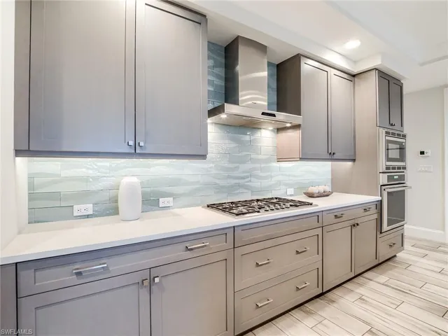 Kitchen with upgraded backsplash