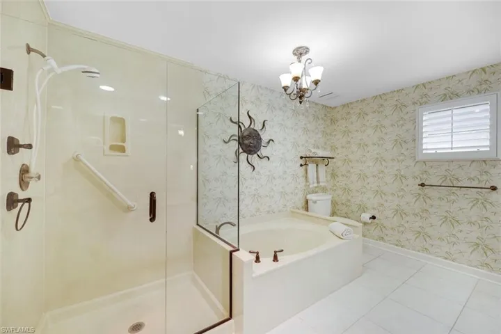 Separate shower and tub
