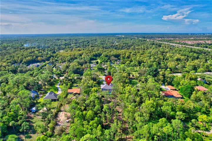 Aerial view of neighborhood