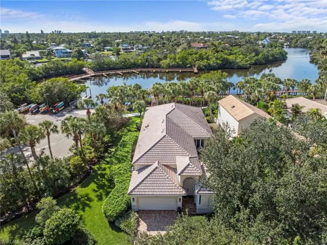 View of property with river and gulf beyond