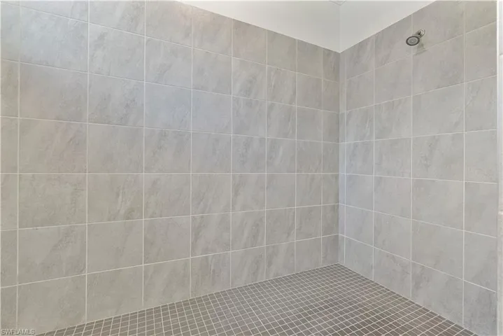 Bathroom with a tile shower