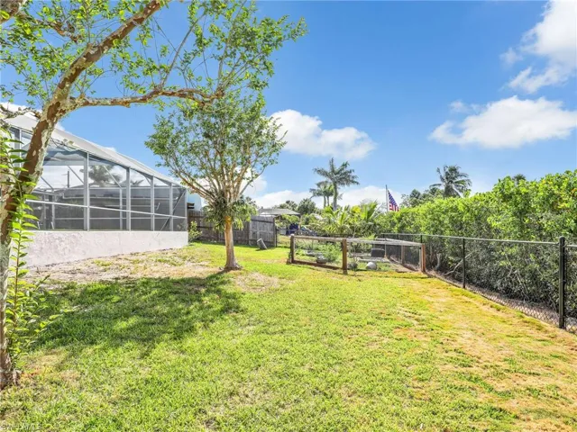 large fenced yard