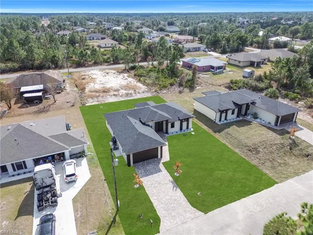 Aerial view of residential area