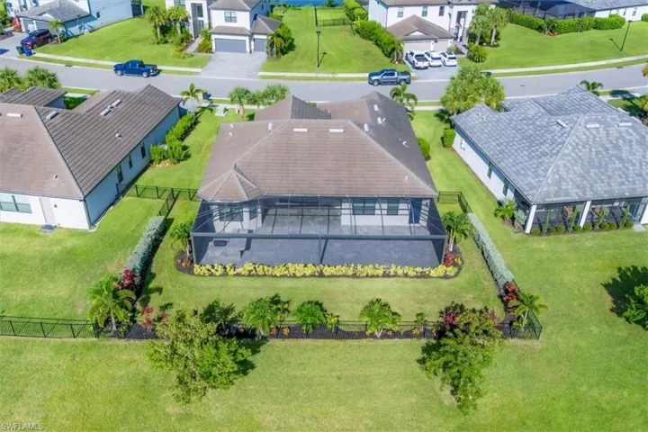 Aerial perspective of suburban area