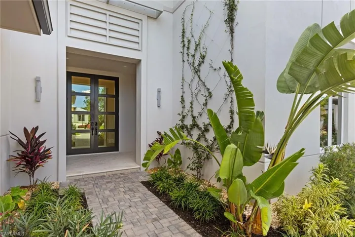 View of exterior entry with french doors