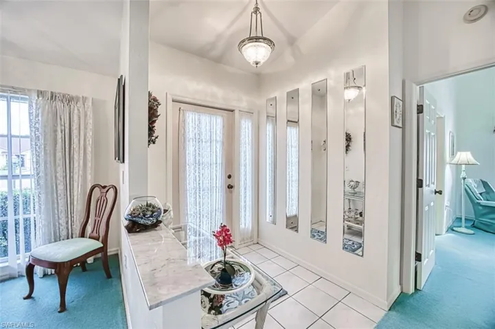 Tiled foyer & open floorplan