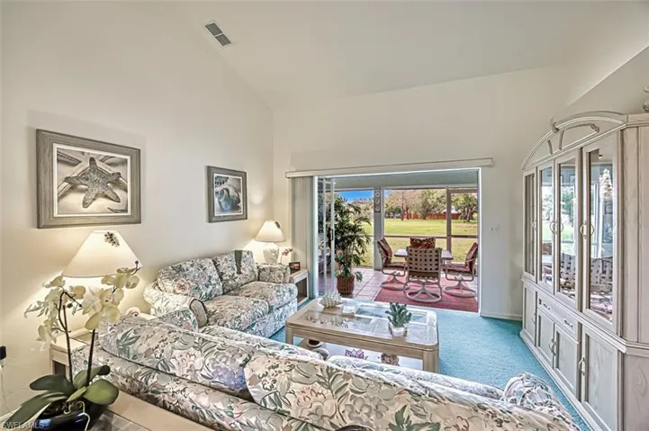 Living room vaulted ceilings throughout