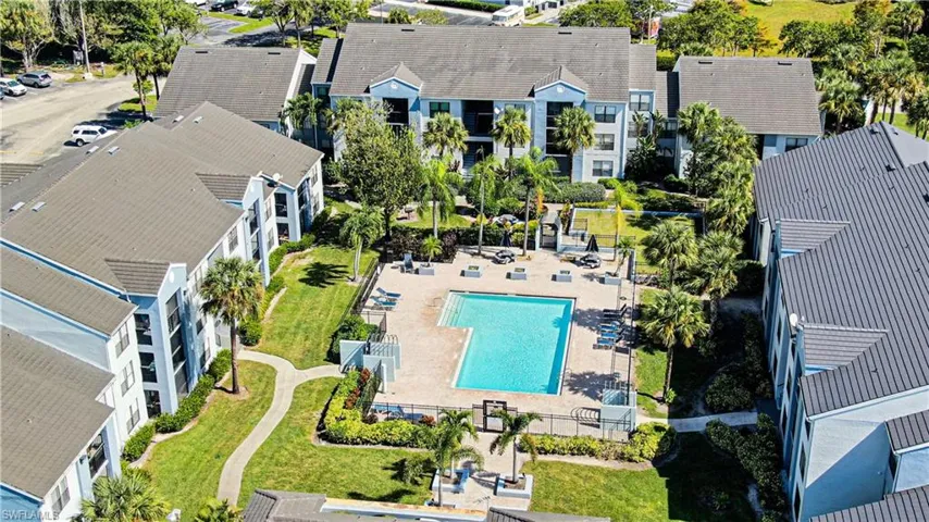 Bird's eye view of a pool