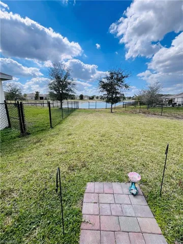 View of yard featuring a water view