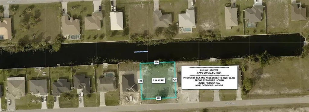 Aerial view of property's location featuring property parcel outlined