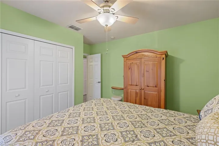 The upstairs bedroom also offers good closet space.