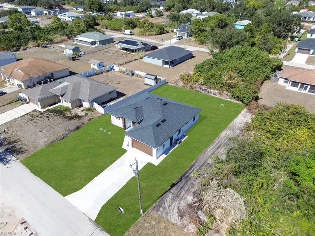 Aerial perspective of suburban area