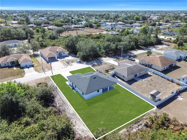 Aerial view of residential area