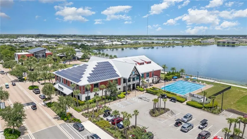 Aerial view of a large body of water