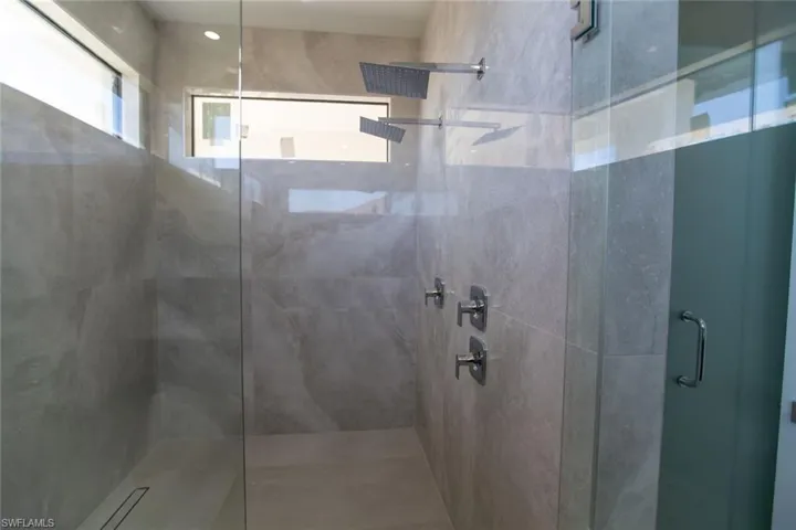 Bathroom with an enclosed shower