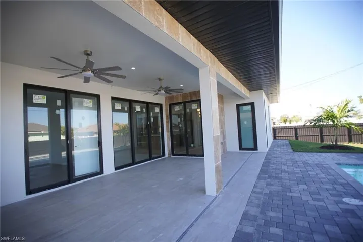 View of patio / terrace featuring ceiling fan