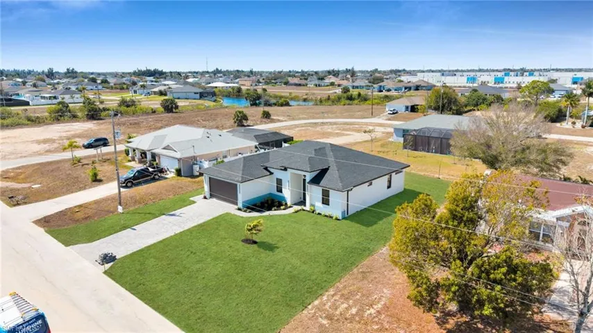 Aerial view of residential area