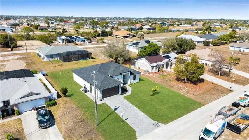 Aerial view of residential area