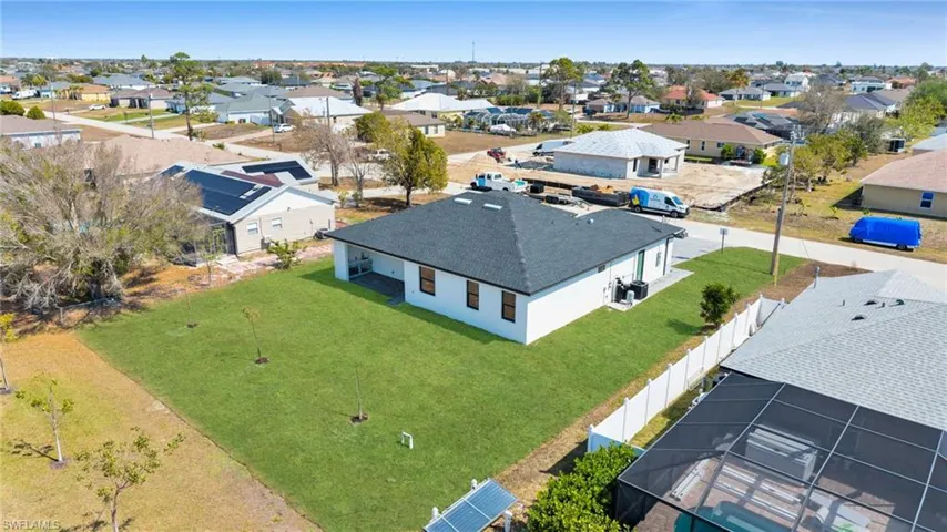 Aerial view of residential area