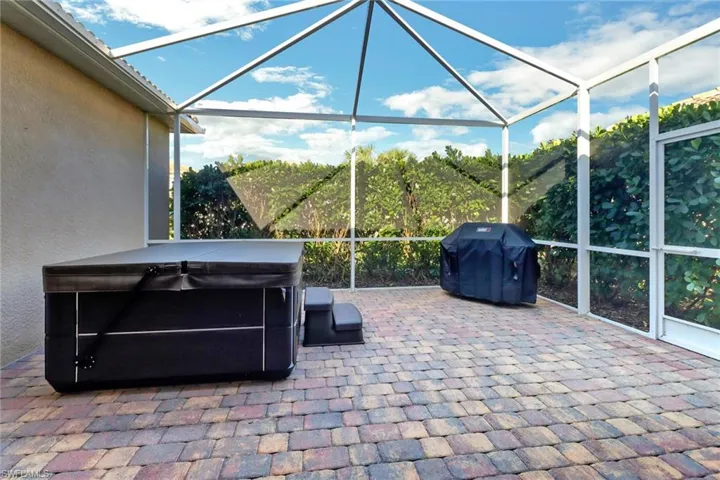 View of patio / terrace with a lanai and area for grilling