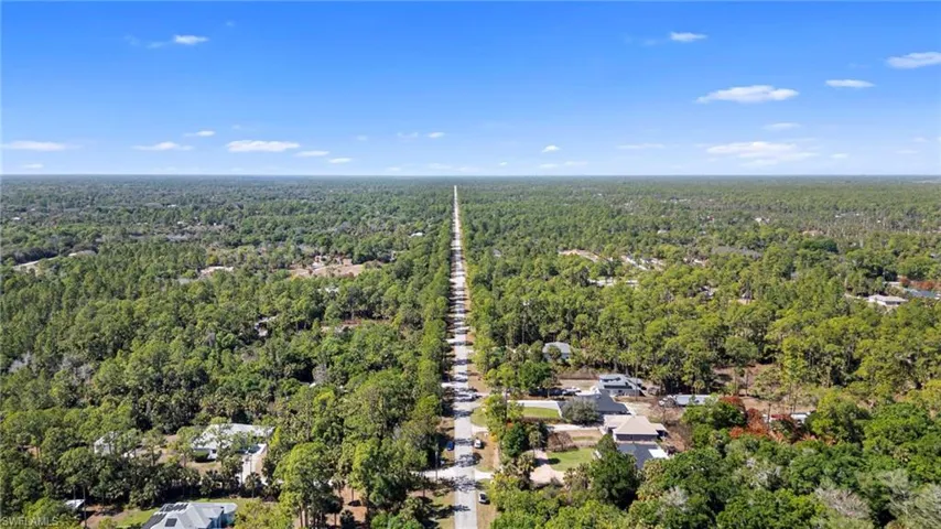 Bird's eye view of a heavily wooded area