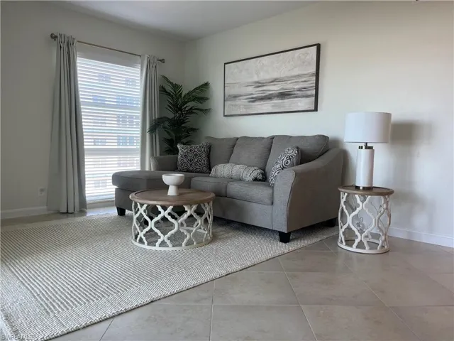 Living room with baseboards