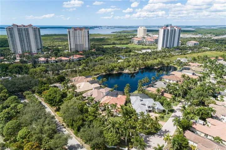 Drone / aerial view of a large body of water