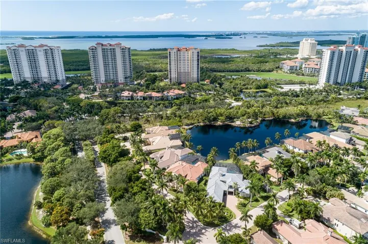 Bird's eye view of a large body of water
