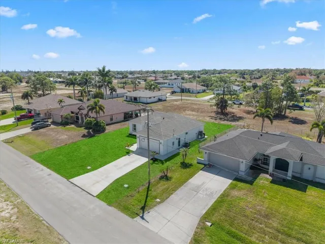 Aerial perspective of suburban area