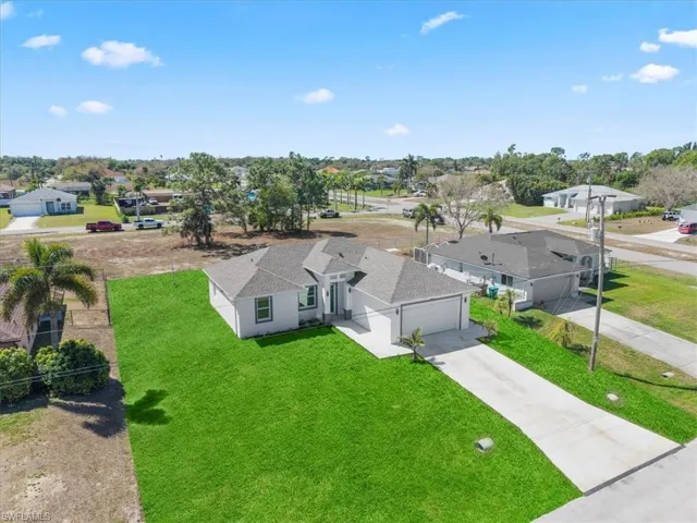 Aerial perspective of suburban area