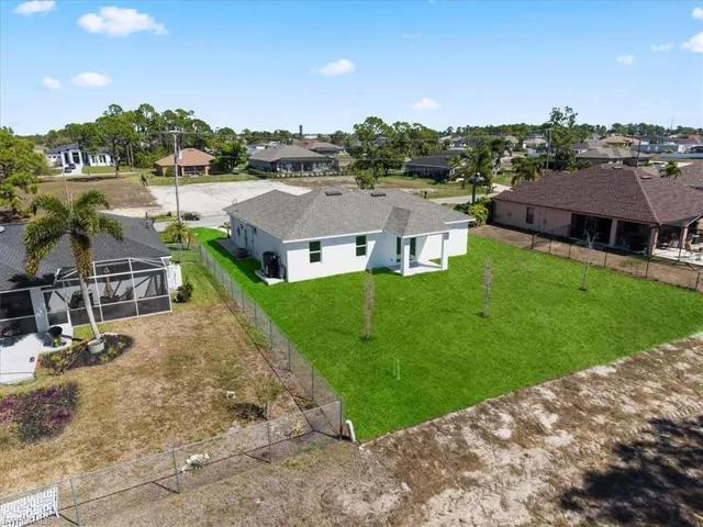 Aerial view of residential area