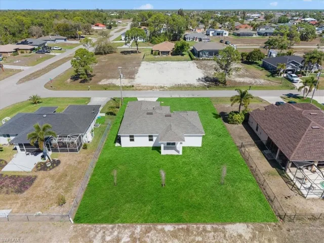 Aerial perspective of suburban area