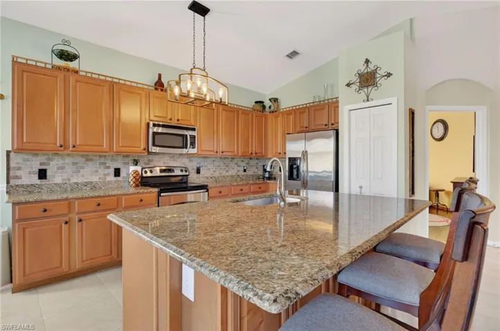 Spacious kitchen with large island
