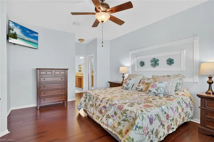Primary bedroom with walk in closet