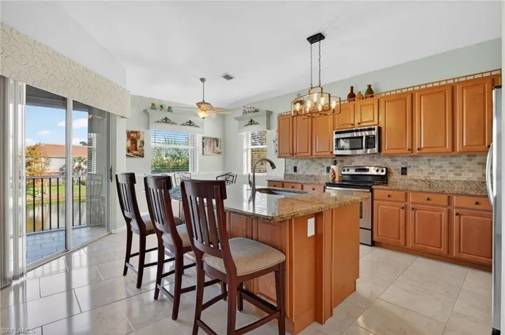 Spacious kitchen with large island