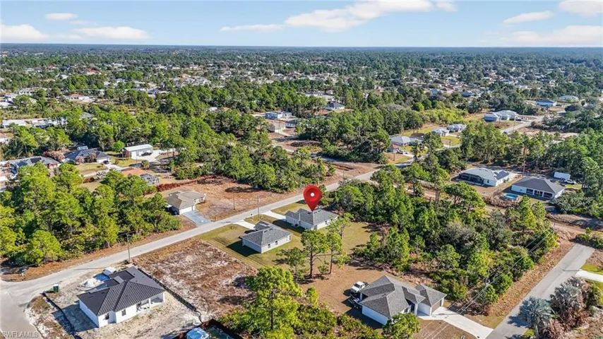 Aerial view of residential area