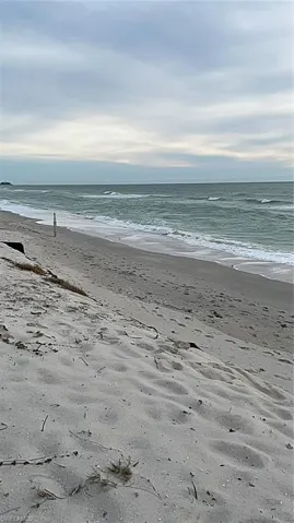 View of water feature with a view of the beach