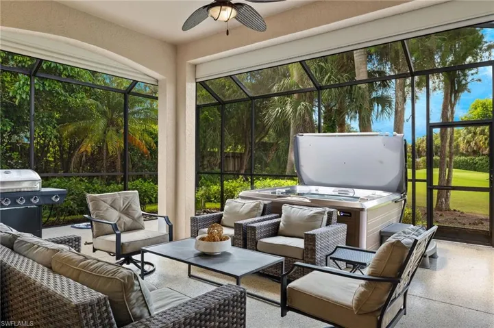 Spacious oversized lanai with electric hurricane shutters