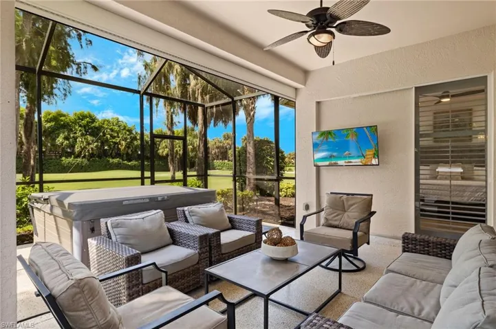 Spacious oversized lanai with electric hurricane shutters