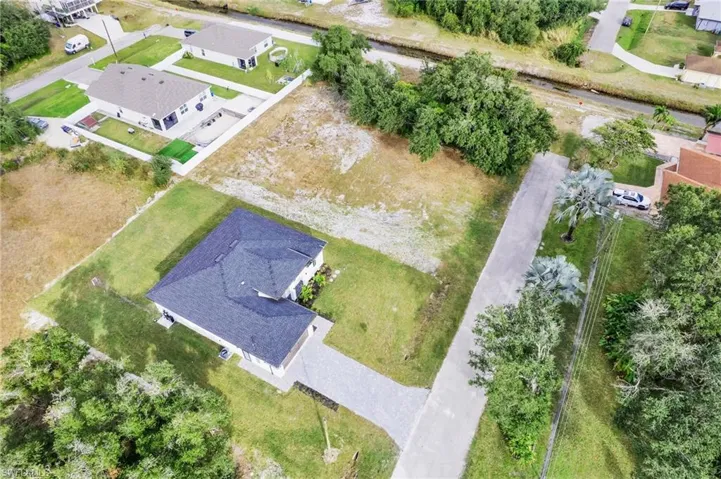 Aerial perspective of suburban area