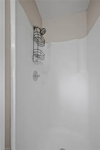 Bathroom view of a shower