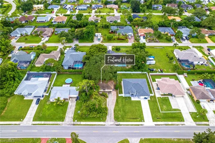 Aerial perspective of suburban area