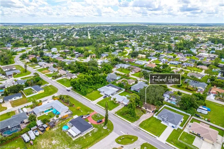 Aerial perspective of suburban area