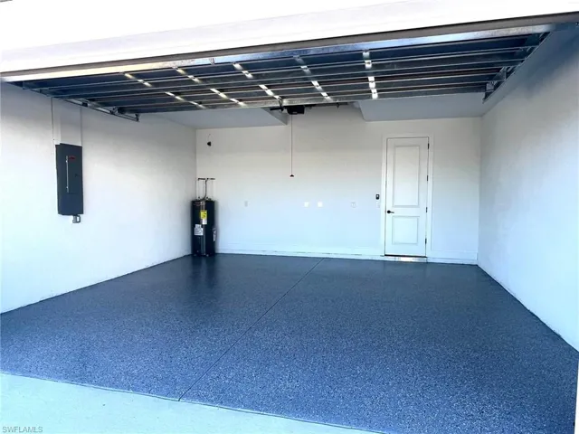Garage with water heater
