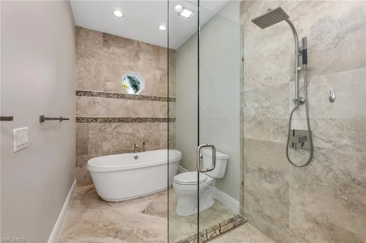 Bathroom with independent shower and bath and toilet