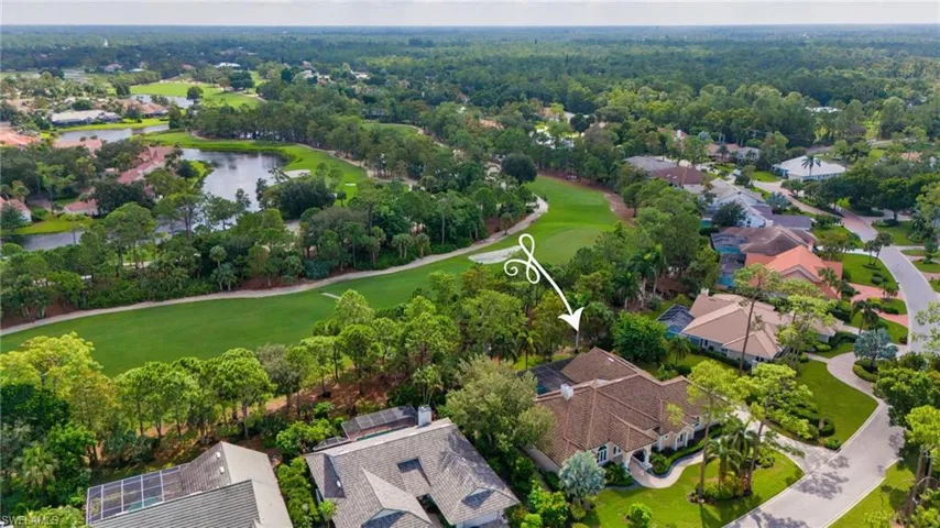 Aerial view with a golf view