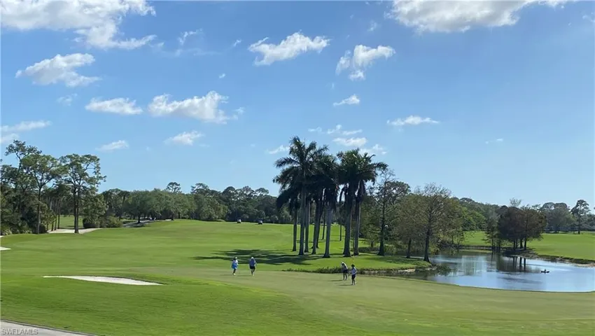 View of 9th hole from outdoor club dinning