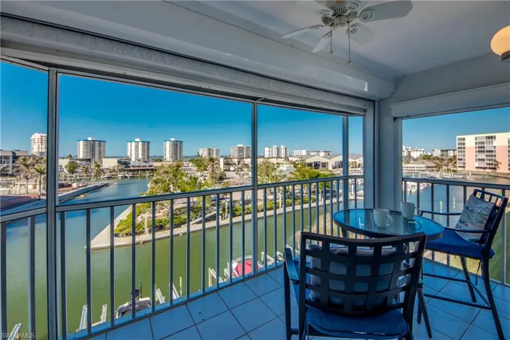 Living room balcony with water views, unit has 2 large balconies