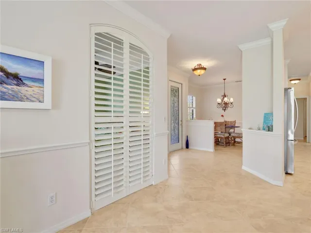 Dining Area & Den/Flex Area with Plantation Doors Closed for Privacy