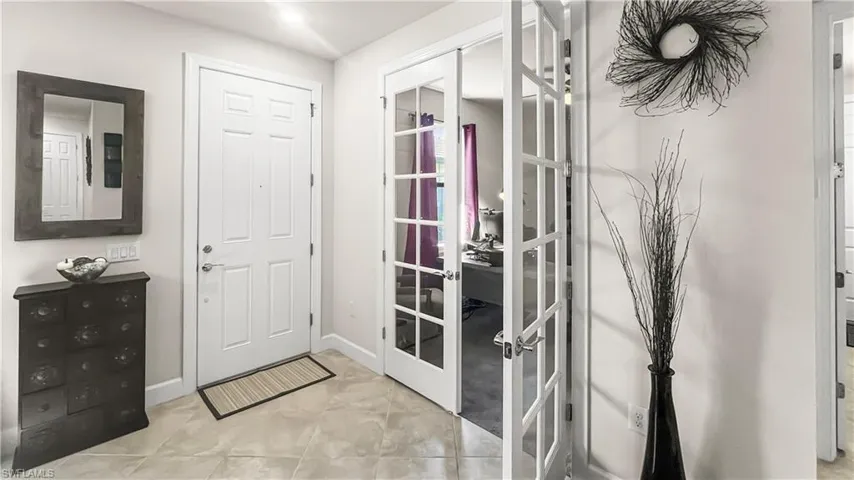Office entry through French doors